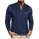 thumbnail image 2 of pstuiky Camisas de manga larga de invierno para hombre, Camiseta informal de manga larga con cuello redondo y bolsillos abotonados para hombre, color liso, transpirable xl, 2 of 7