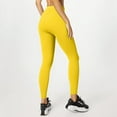 thumbnail image 5 of vigerkar Women's High Waist Leggings Soft 1” Waistband Solid color Yoga Pants - Regular Yellow, L, 5 of 9