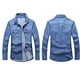thumbnail image 5 of Ceisia Men Casual Fashion Denim Lapel Button Gift Long Sleeve Pocket Shirt Jacket, 5 of 6