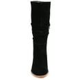 thumbnail image 6 of Journee Signature Womens Genuine Leather Syrinn Almond Toe Inside Zip Mid Calf Boots, 6 of 8