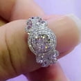 thumbnail image 3 of K-KED 925 Silver Filled Ring Fashion Cubic Zircon Wedding Anniversary Delicate Jewelry Sz 6-10-9, 3 of 6