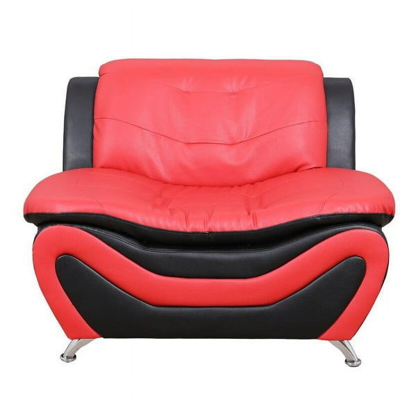 PonLiving Furniture Nester Armchair / Upholstery Color: Red/Black Nester Armchair / Upholstery Color: Red/Black