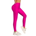 thumbnail image 2 of Outfmvch High Waisted Compression Leggings Silm Fit Yoga Pants 3d Compression Yoga Pants Push-up Sculpting Yoga Fitness Pants Compression Tights for Fitness Gym A1 Hot Pink S-XL, 2 of 7