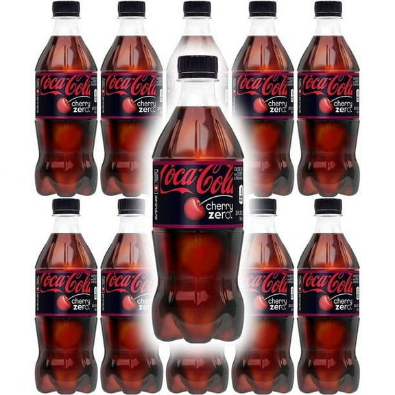 Coke Zero Cherry Flavor, 20 Oz Bottle (Pack of 10, Total of 200 Fl Oz)
