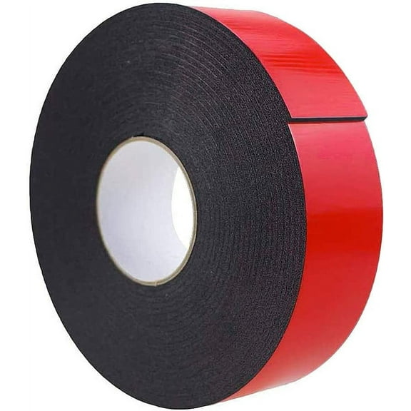 PE Foam Double-Sided Adhesive Tape -Outdoor and Indoor Super Strong Foam Seal Tape for Automotive Mounting，Weatherproof Decorative and Trim，Car Trim Strip，Photo Frame (10m x 2.5cm (Black))