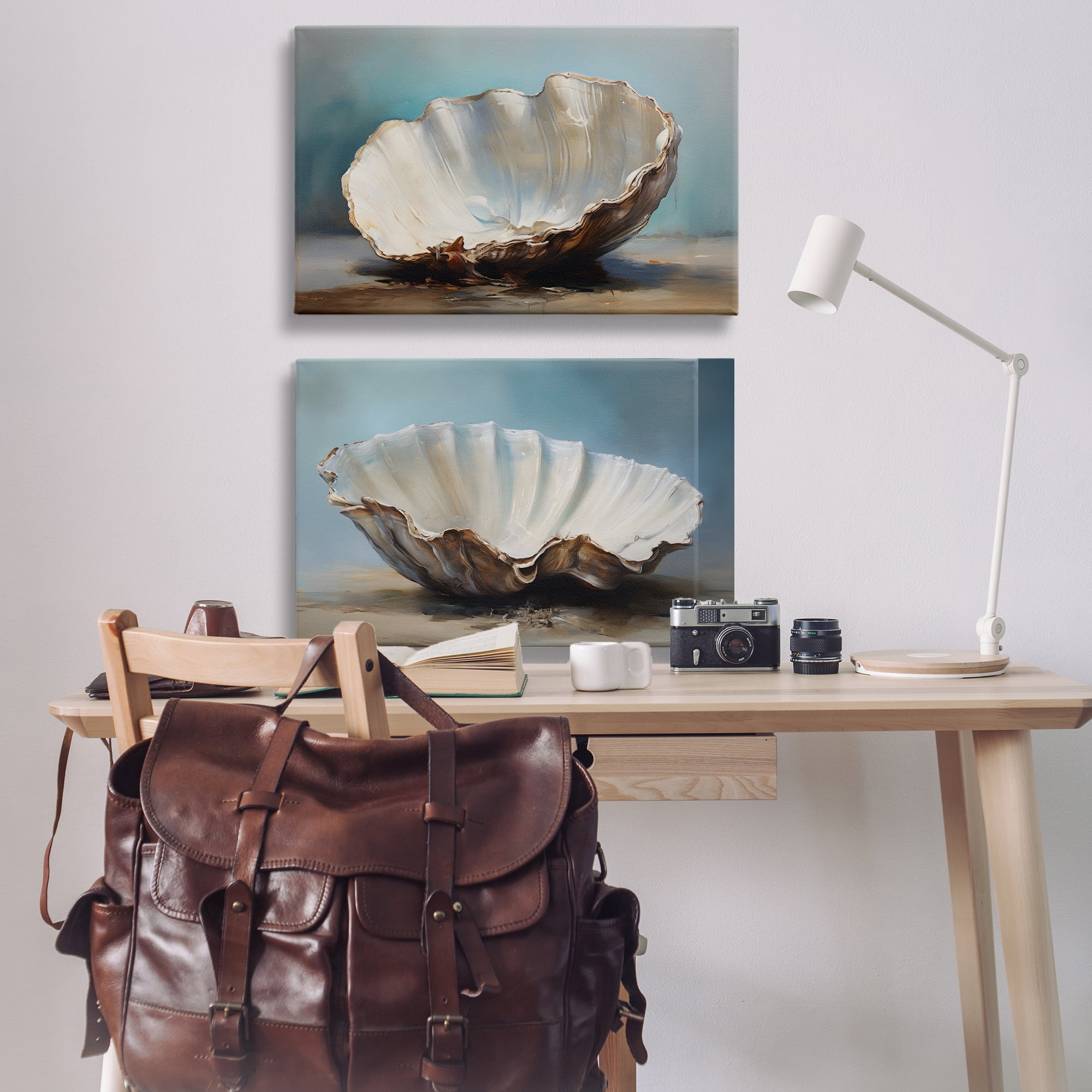 Stupell Industries Fresh Beach Finds Shells Nautical & Beach Painting Wrapped Canvas Art Print Wall Art, 36 x 24, Set of 2