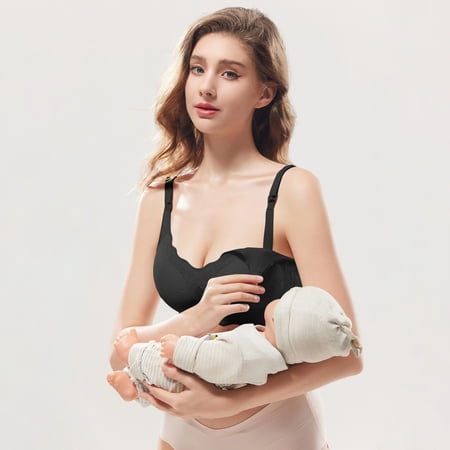 qelini Nursing Bras for Breastfeeding Plus Size Breathable Bralettes Push up Back Support Everyday Tshirt Bra
