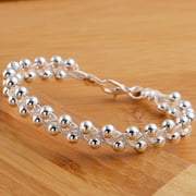 TALKVE Cheers.US Women Cute 925 925 Sterling Silver Tennis Bracelet Bangle Women Wedding Fashion Jewelry