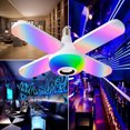 thumbnail image 3 of Muyoka Luz de música Bluetooth Plegable RGB Cuatro hojas en forma de ventilador 50W E27 Bombilla LED Lámpara de altavoz inteligente Muyoka Hogar, 3 of 7