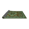thumbnail image 2 of Ahgly Company Indoor Round Geometric Turquoise Blue Traditional Area Rugs, 4' Round, 2 of 4