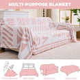 thumbnail image 6 of Sanmadrola Boho Sofa Cover Chenille Couch Covers Blanket Furniture Protector for Sectional Sofa, Anti Slip Couch Covers for 2 Cushion Couch, Washable Slipcover for Dog (Pink, 71"x102"), 6 of 9