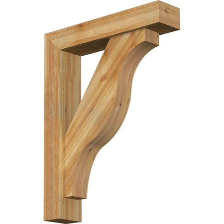 

Ekena Millwork 6 W x 28 D x 36 H Funston Block Rough Sawn Bracket w/ Offset Brace Western Red Cedar