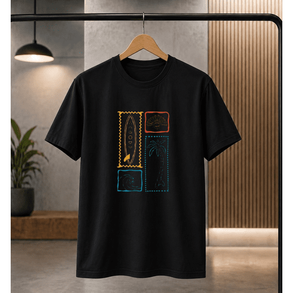 Surfboarder Hawaii Wave Surfing Surfboard Retro Beach Surfer Unisex T-shirt, S-5XL