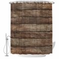 thumbnail image 2 of Shower Curtains for Bathroom, Old Wooden Board Waterproof Fabric Shower Curtain, Rustic Farmhouse Brown Wooden Plank Decorative Bathroom Curtain for Bathtub, 36"x72", No Hooks Included, 2 of 9
