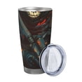 thumbnail image 2 of Fuzoiu Vibrant Skull Soldier Print 20oz Tumbler, Stainless Steel Vacuum Insulated Car Cup, Insulated Coffee Mug,Travel Mug with Lid,Thermal Cup for Outdoor-Straw Two-piece Set, 2 of 8