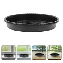 OFFIGAM 12Pcs Heavy Duty Black Plastic Plant Drip Trays Water Catchers for Garden and Home Use