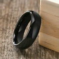 thumbnail image 5 of 6mm Black High Polished Band Tungsten Carbide Mens Wedding Simple Ring Size 7-12, 5 of 5