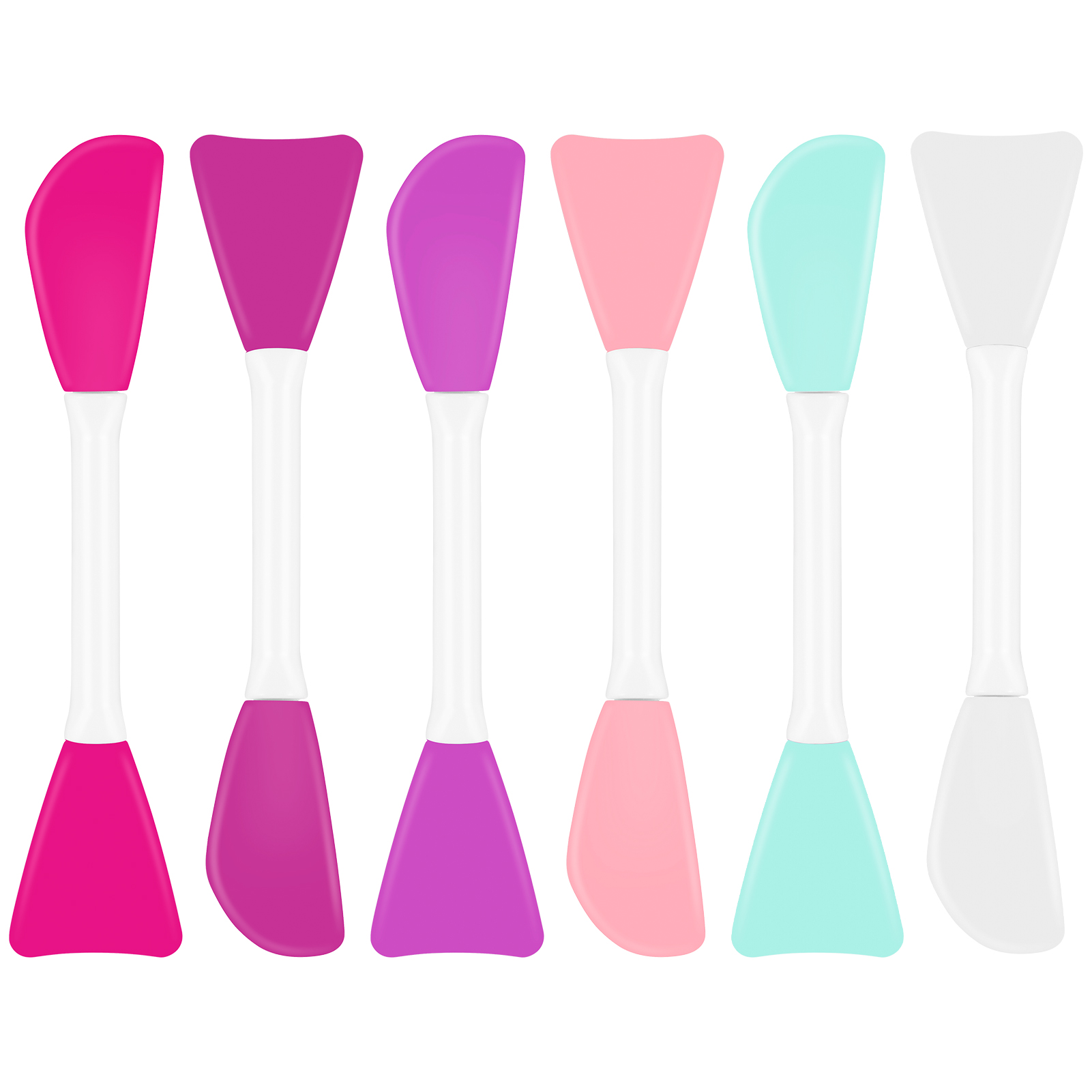 BUBABOX 6Pcs DoubleEnded Silicone Face Mask Brush DIY Modeling Mask