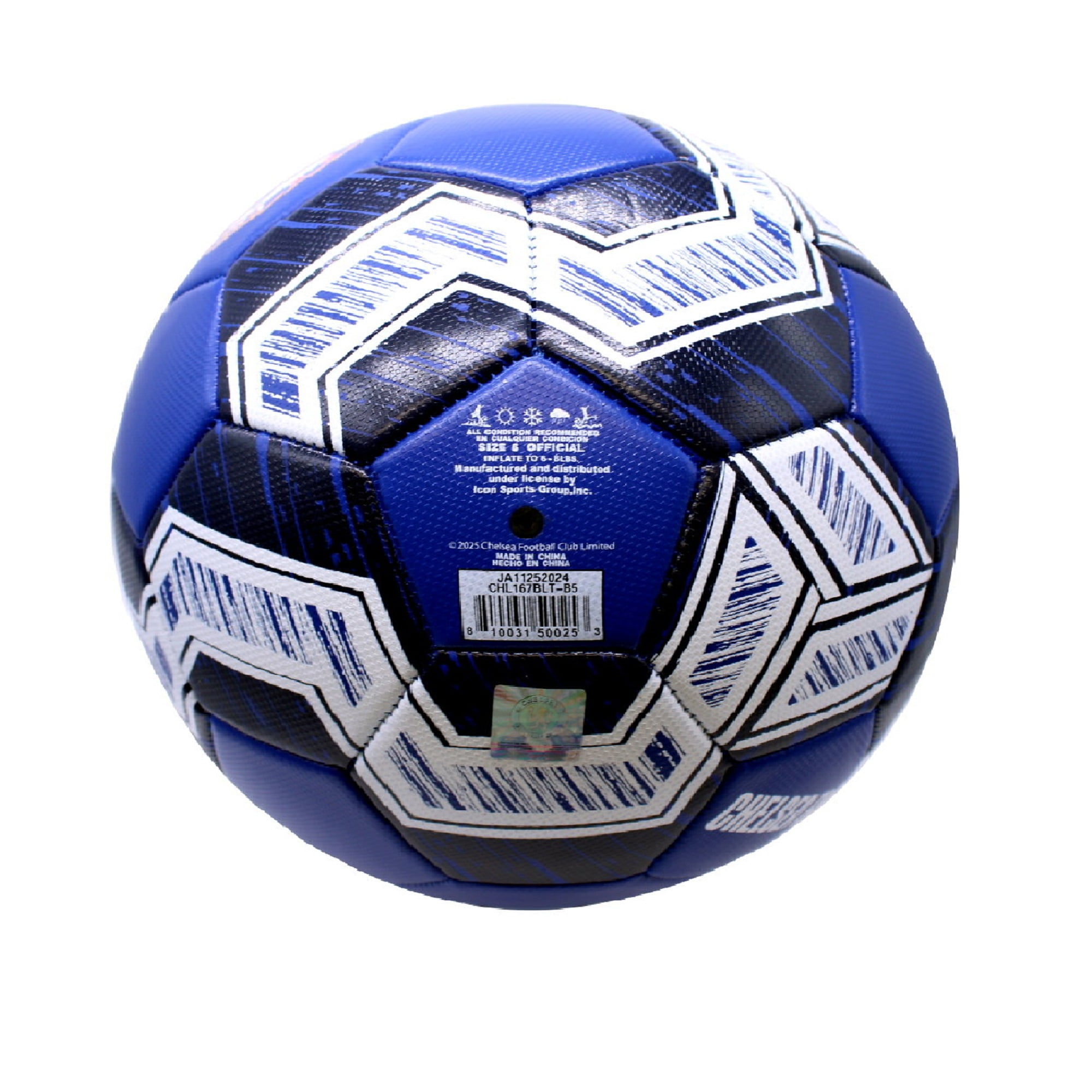 Icon Sports Official Licensed Chelsea Soccer Ball - Blue, White Pathway - Size 5