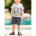 thumbnail image 2 of HWJAD Toddler Baby Boy Clothes Kids 2-7 Years Summer Outfits Cotton Crocodile Print Tees T-shirt + Shorts 2-Pieces Little Boys Dinosaur Set, 2 of 11