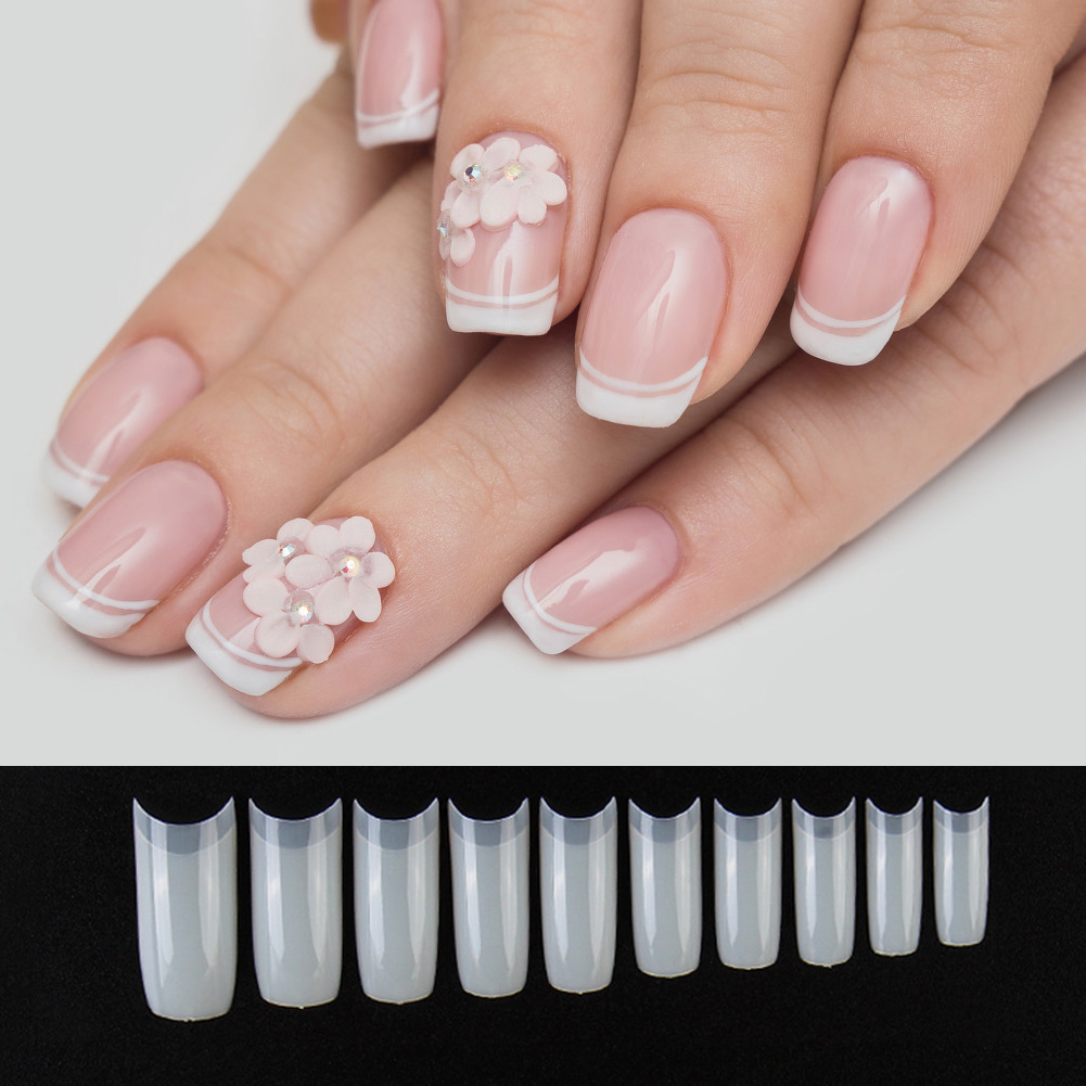 False Nail Tips 500pcs Half Cover French Coffin Acrylic Fake Nail Tips For Extention Nails Home Diy And Nail Salon Art 10 Sizes Natural By Twsoul Walmart Com