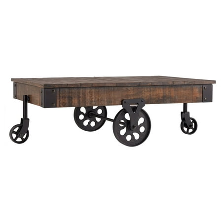 Cocktail Wheel - Weston Home Cocktail Table with Wheels