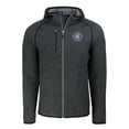 thumbnail image 2 of Men's-Cutter & Buck  Heather Charcoal New York City FC Mainsail Full-Zip Hooded Jacket, 2 of 3