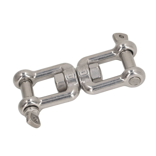 Double Jaw Shackle 304 Stainless Steel Rustproof Universal Jaw Anchor Connector 360 Degree Rotation for Hammock Chair Swing Punching Bag Climbing Rope