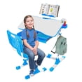 thumbnail image 2 of Adjustable Kids' Desk and Chair Sets, Kids Adjustable Height Desk with Storage & Bookstand, Tiltable Writing & Drawing Desktop, Multifunctional Kids Work Station For Children Online school, 2 of 15