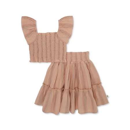 

easy-peasy Baby and Toddler Girl Smocked Top and Skirt Set 2-Piece Sizes 12 Months-5T