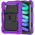 thumbnail image 1 of FJLBDE Case for iPad Mini 7 A17 Pro 2024/Mini 6 2021 8.3 Inch 7th/6th Gen, Rugged Shockproof Tablet Cases Cover with Kickstand Shoulder Strap, Purple, 1 of 7