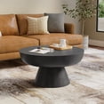 thumbnail image 4 of Simpli Home Charmaine 30 inch Wide Contemporary Metal Round Pedestal Coffee Table in Black Nickel, Assembled, 4 of 8