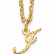 Ss/Gold Plated Sterling Silver Gold-Plated Letter J Initial Necklace Made In United States -Jewelry By Sweet Pea