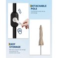 thumbnail image 4 of Bingirl 9FT Outdoor Patio Umbrella, Outdoor Table Umbrella, Market Umbrella, 6 Sturdy Ribs UV Protection Waterproof for Garden, Deck, Backyard, Pool (Tan), 4 of 5