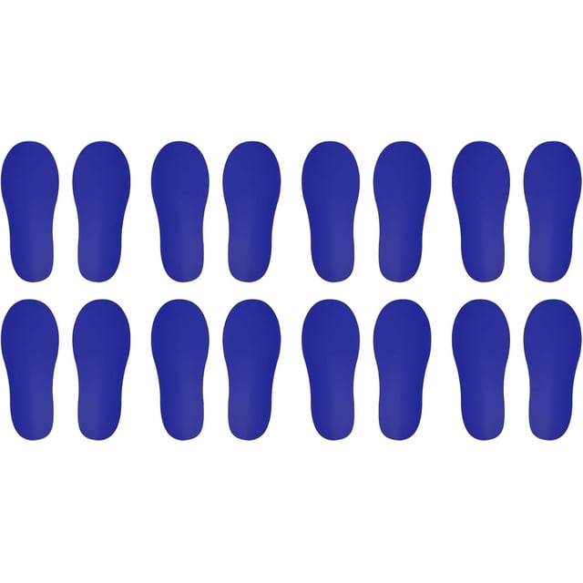 PATIKIL 8x3" Footprint Sticker, 8 Pairs PVC Shoes Floor Decal Sign for Class Decor Stair Guide, Dark Blue