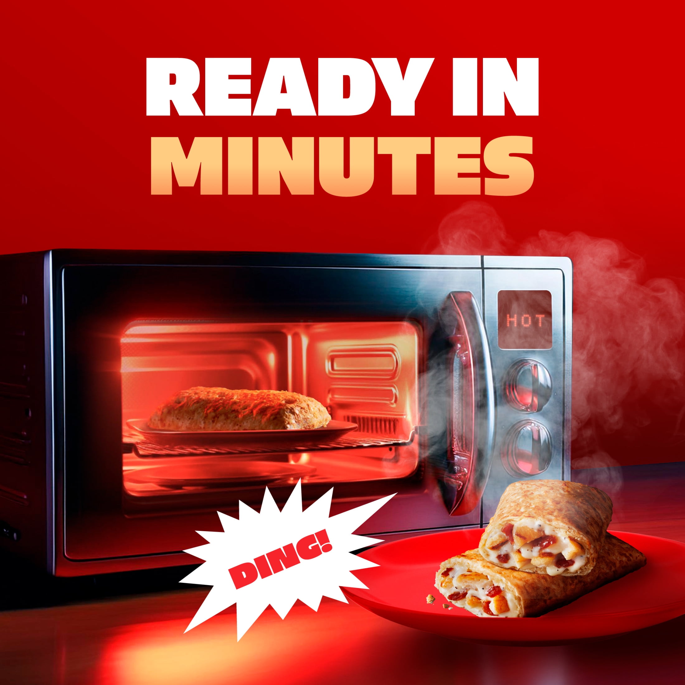 Hot Pockets Chicken Bacon Ranch, Snacks, Air Fryer Snacks, 10g Protein, 17 oz, 4 Pack (Frozen)