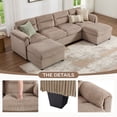 thumbnail image 4 of Bonzy Home Modular Corduroy Sectional Sofa with Pull Out Sleeper, Convertible U-Shaped Couch, Free Combination Upholstered Sofa Bed for Living Room, 4 of 7