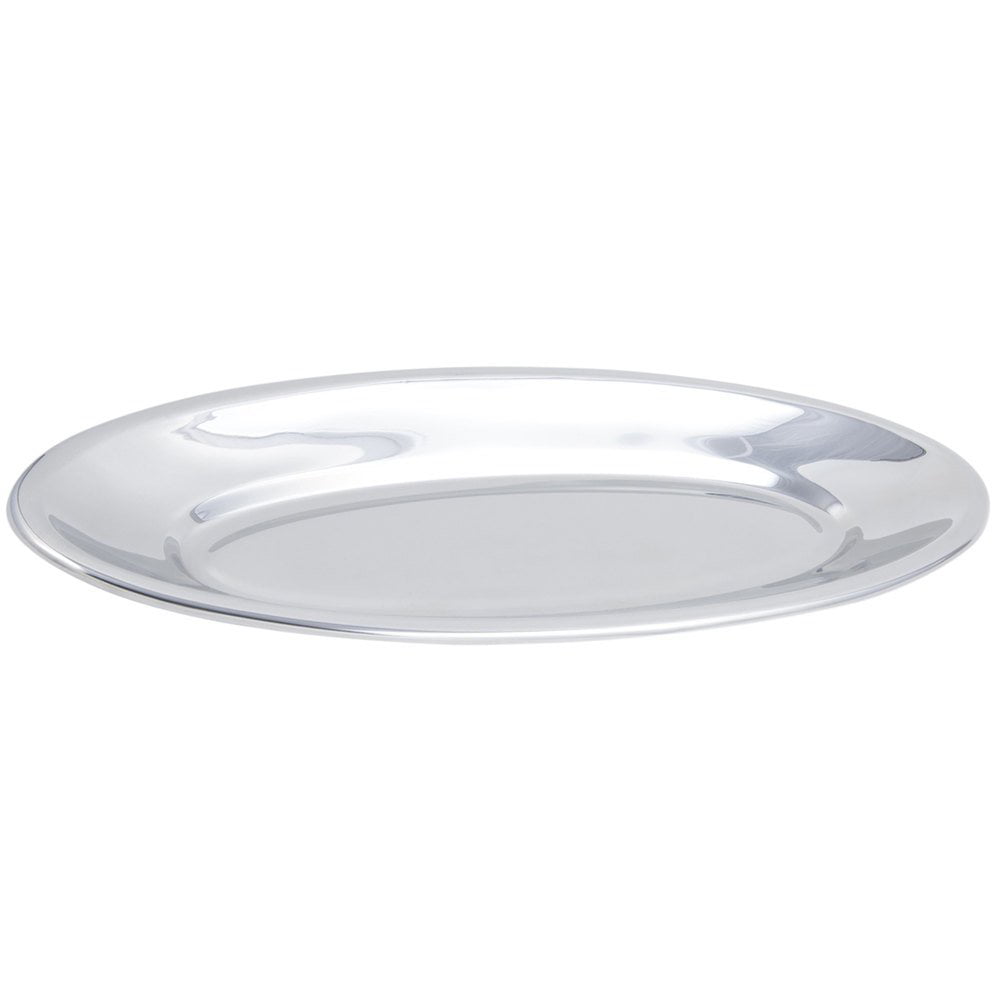 Oval Serving Platter Plate Tray Stainless Steel Drinks Food Presentation 