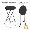 thumbnail image 4 of Ktaxon 23.5" Round  Folding Bar Table, High Top HDPE Matrial Table for Indoor Outdoor Party Restaurants Wedding Commercial Event, Black, 4 of 8
