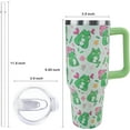 thumbnail image 2 of 40 oz Frog Mushroom Tumbler with Handle and Straw, Travel Mug Water Bottle, Stainless Steel Insulated Cup with Lid and Straw, Birthday Christmas Gifts, 2 of 5