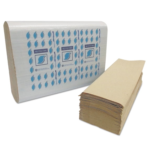 GEN Multi-Fold Paper Towels, 1-Ply, Kraft, 334 Towels/Pack, 12 Packs/Carton -GENMF4001K
