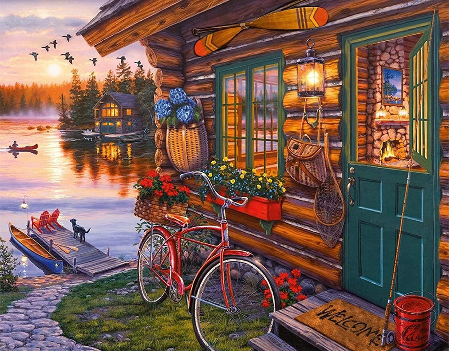 Kit Peinture Diamants 5D Village De Pêcheurs – Paysage Marin, 30x40 Cm, Strass Ronds, Pour Adultes Débutants, Déco Maison - 5