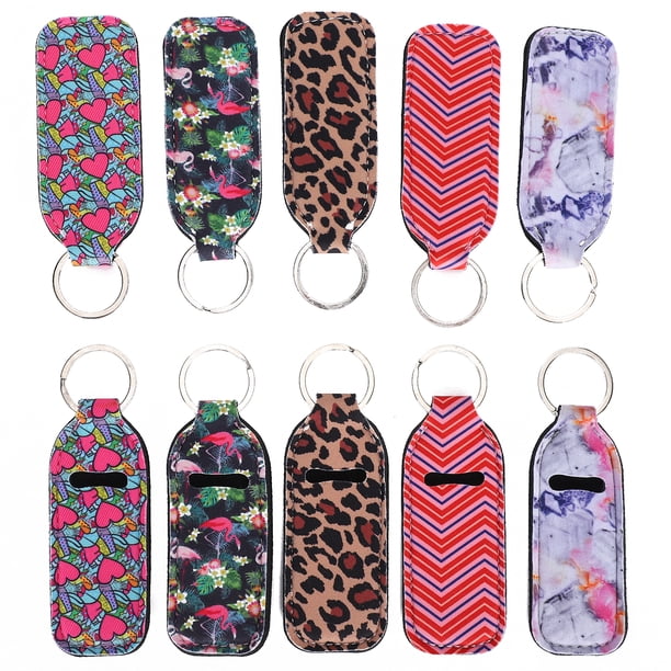 Llavero Soporte Para Pintalabios, 10 Piezas, Exquisito Llavero Colgante De Tela De Goma Para Almacenamiento De Pintalabios, Bolsa De Decoración, Pintalabios, Mochila, Llavero Para Fyydes Keychain Lip Balm Holder