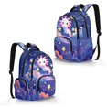 thumbnail image 2 of DISNIMO Girls Backpack Axolotl Star Print 17-Inch Lightweight School Bookbag with Laptop Compartment & Water Bottle Side Pockets for Elementary Preschool, Back to School Supplies, 2 of 7