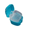 thumbnail image 2 of Retainer Case Denture Cup Denture Bath Box Cup Portable Denture Storage Box Case Teeth Filter with Hole for False Teeth Home Travel Cleaning (Random Color) Denture Case Retainer Cleaner, 2 of 3