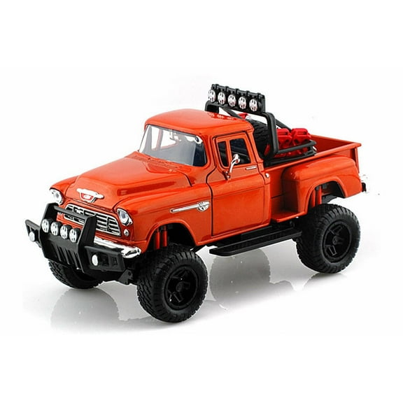 1955 Chevy 5100 Stepside Pick Up, Orange - Motormax 79133OR - 1/24 scale Diecast Model Toy Car