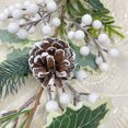 thumbnail image 4 of Kearding Guirnalda versátil de bayas artificiales con piñas y hojas de acebo, espuma ecológica elegante Decoración del hogar A05611, 4 of 6