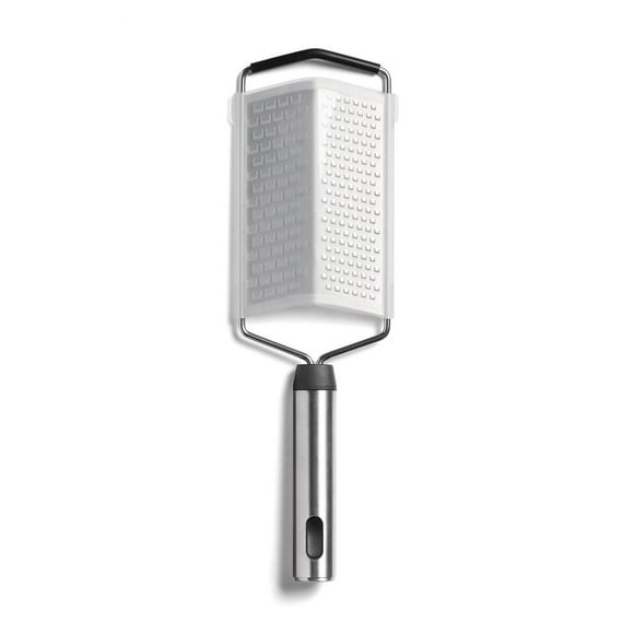 Starfrit Gourmet STEEL Dual Grater, Fine and Coarse Blades, Ultra Sharp Stainless Steel, Non-Slip Edge, Protective Cover, Dishwasher Safe