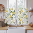 thumbnail image 2 of Summer Lemon Kitchen Curtains, Yellow Fruits Botanical Spring Floral Light Filtering Window Curtain Panels, 2Pcs Rod Pocket Window Treatments Set for Study Room Bathroom Bedroom 52x54 Inches, 2 of 9