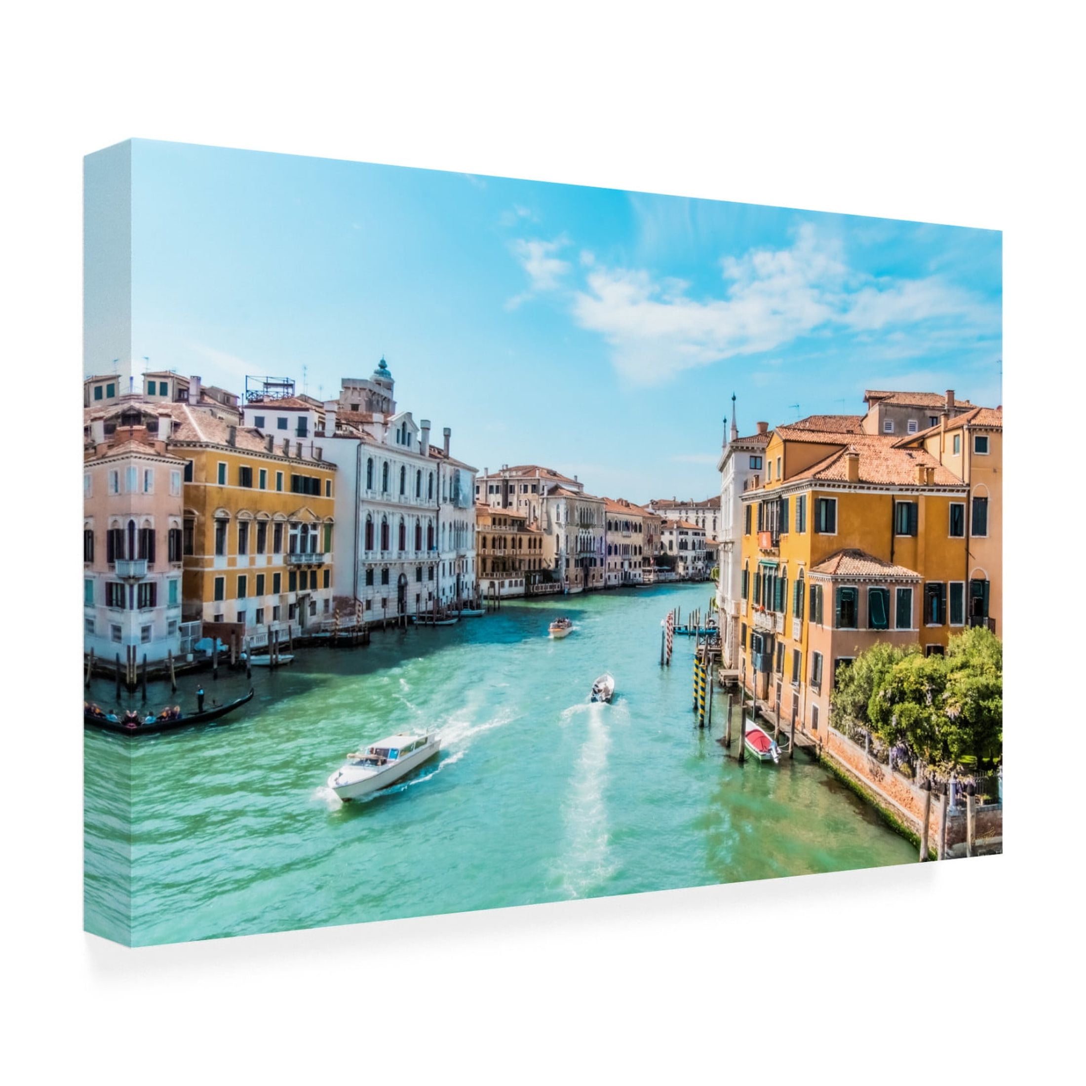 Canvas Wall Art - Life BeautifuLEE 'Venice Grand Canal Vibrant Life' Wall Art for Living Room, Bedroom, or Office Décor by Trademark Fine Art - 32 x 22 Inches